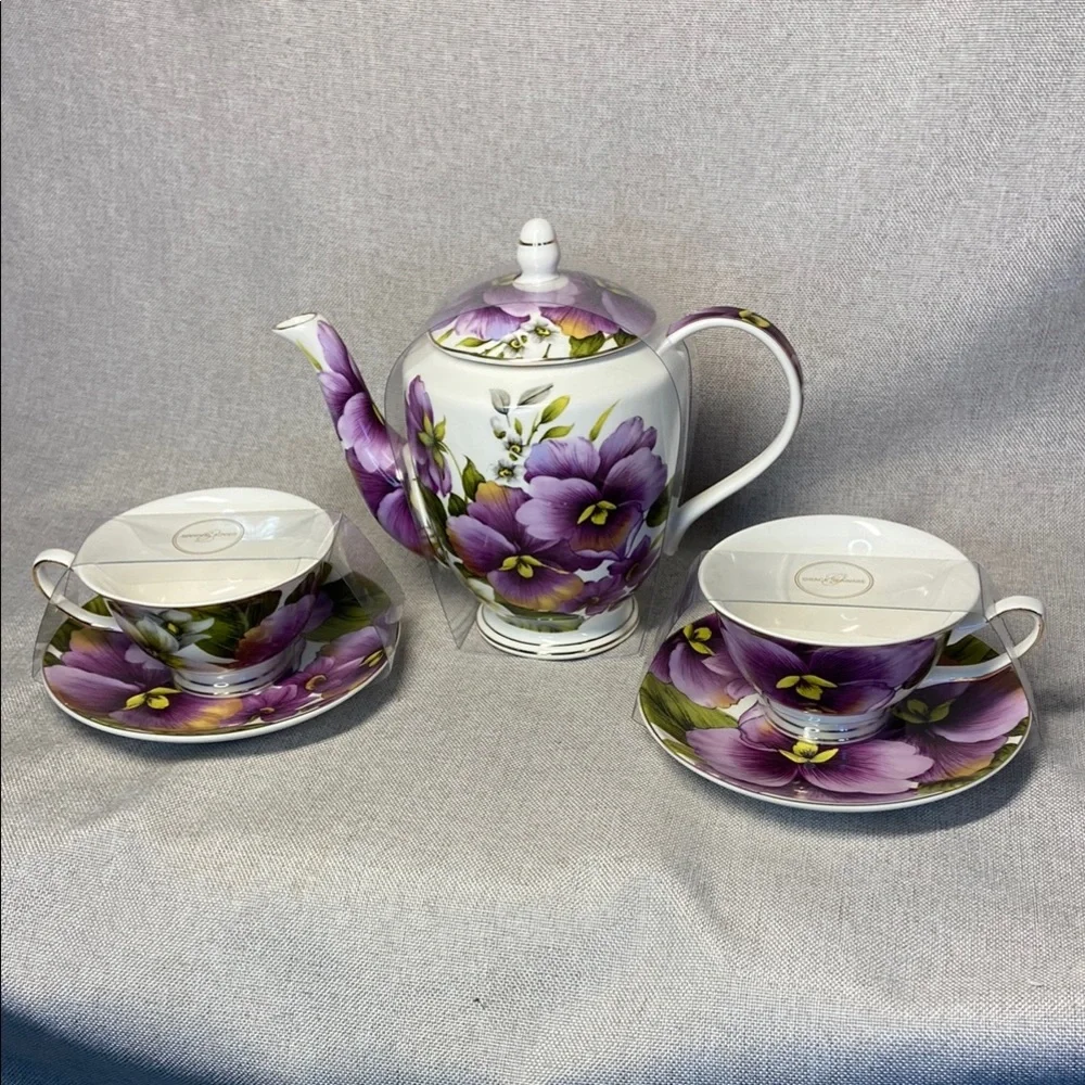 GRACE Teaware Floral Teapot and Teacup Set - Picture 1 of 12